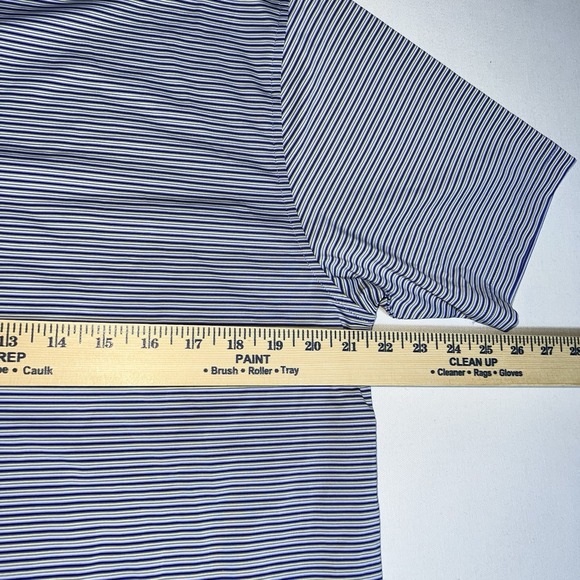 DONALD ROSS SPORT UPF 50 WICKING DRY‎ STRIPE-NAVY/Yellow/WHITE GOLF POLO  SHIRT - Picture 5 of 10